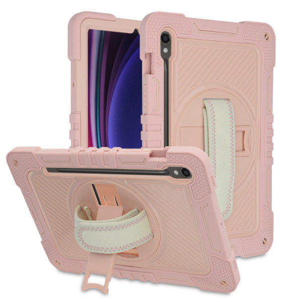 Husa pentru Samsung Galaxy Tab S9 Plus / S9 FE Plus - Techsuit StripeShell 360 - Pink