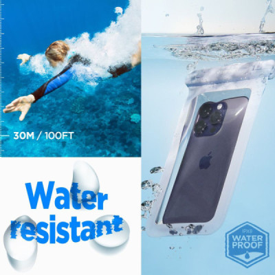 Husa universala pentru telefon - Spigen Waterproof Case A601 - Aqua Blue - 5
