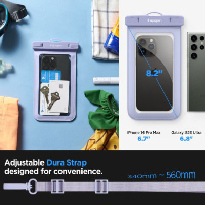 Husa universala pentru telefon - Spigen Waterproof Case A601 - Aqua Blue - 6
