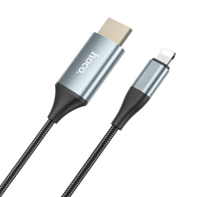 Cablu Video Lightning la HDMI, for iOS8.0+, 3.3V, 500mA, 1080p HD, 2m - Hoco (UA15) - Metal Gray - 4