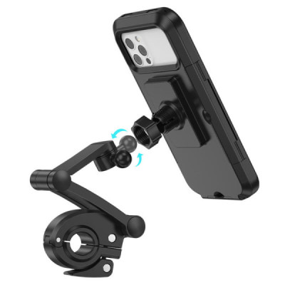 Suport pentru Bicicleta, Smartphone-uri 4.5 - 7 inch, IPX4 - Hoco Rider (CA101) - Black - 4