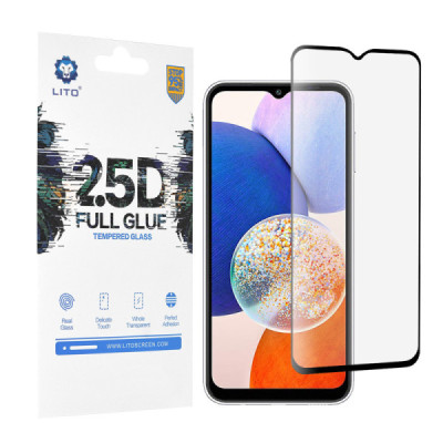 Folie pentru Samsung Galaxy A14 4G / A14 5G - Lito 2.5D FullGlue Glass - Black - 1