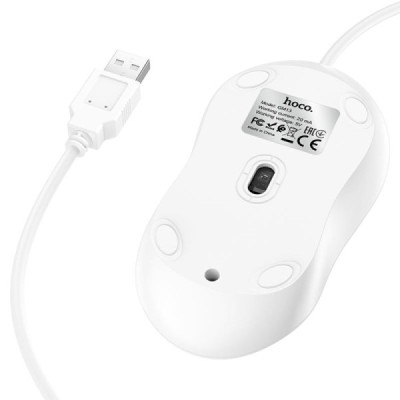 Mouse cu Fir, Conexiune prin USB, 1000 / 1600 DPI - Hoco Esteem (GM13) - White - 4