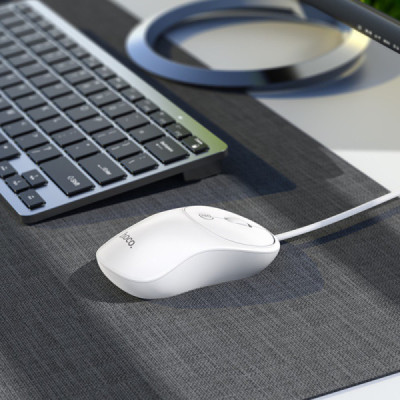 Mouse cu Fir, Conexiune prin USB, 1000 / 1600 DPI - Hoco Esteem (GM13) - White - 6
