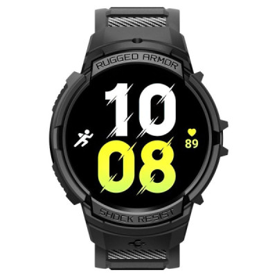 Husa pentru Samsung Galaxy Watch6 40mm + Curea - Spigen Rugged Armor Pro - Black - 5