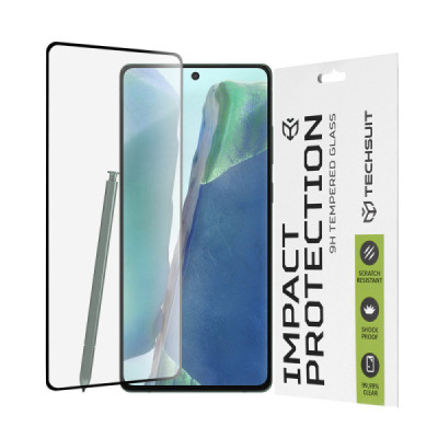Folie pentru Samsung Galaxy Note 20 - Techsuit 111D Full Cover / Full Glue Glass / 3D Curved Screen - Black - 1