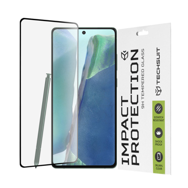 Folie pentru Samsung Galaxy Note 20 - Techsuit 111D Full Cover / Full Glue Glass / 3D Curved Screen - Black