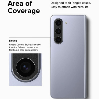Protectie Camera pentru Samsung Galaxy Z Fold5 - Ringke Camera Styling - Black - 6