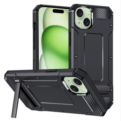 Husa pentru iPhone 15 Plus - Techsuit Hybrid Armor Kickstand - Black - 1