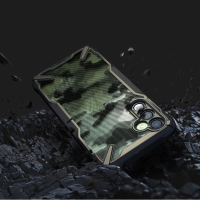 Husa pentru Samsung Galaxy A14 4G / 5G - Ringke Fusion X Design - Camo Black - 5