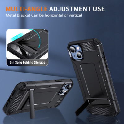 Husa pentru iPhone 15 Plus - Techsuit Hybrid Armor Kickstand - Black - 4