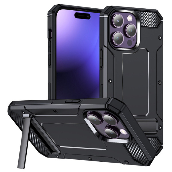 Husa pentru iPhone 15 Pro Max - Techsuit Hybrid Armor Kickstand - Black