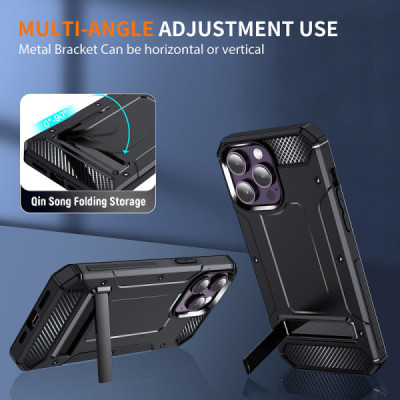 Husa pentru iPhone 15 Pro Max - Techsuit Hybrid Armor Kickstand - Black - 3