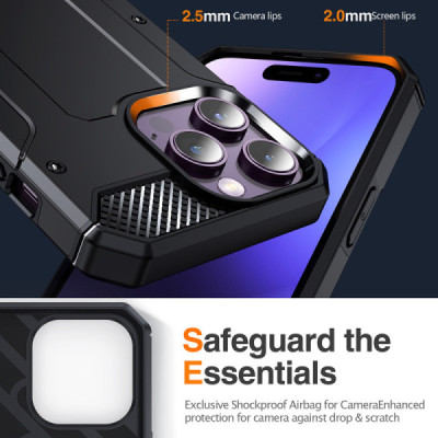 Husa pentru iPhone 15 Pro Max - Techsuit Hybrid Armor Kickstand - Black - 5