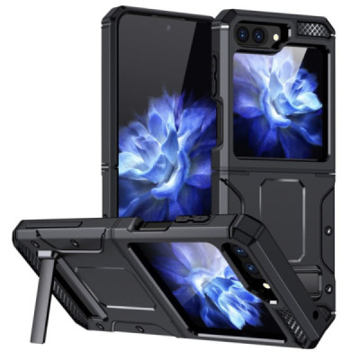 Husa pentru Samsung Galaxy Z Flip5 - Techsuit Hybrid Armor Kickstand - Black - 1