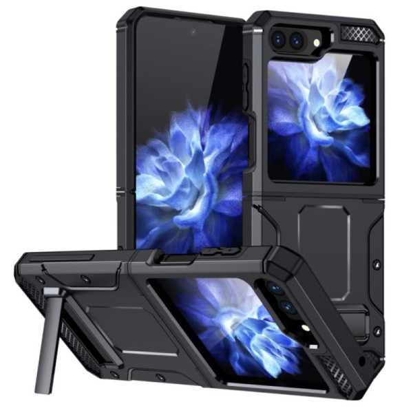 Husa pentru Samsung Galaxy Z Flip5 - Techsuit Hybrid Armor Kickstand - Black