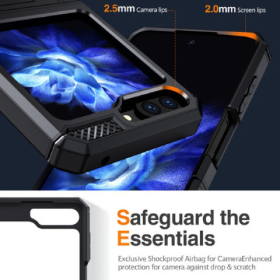 Husa pentru Samsung Galaxy Z Flip5 - Techsuit Hybrid Armor Kickstand - Black - 5