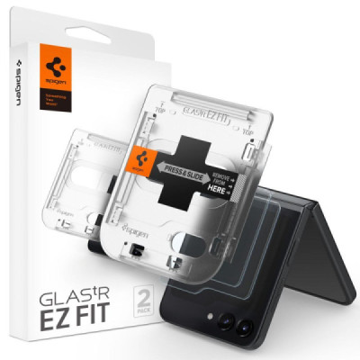 Folie pentru Samsung Galaxy Z Flip5 (set 2) - Spigen Glas.tR EZ FIT - Clear - 1