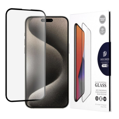 Folie pentru iPhone 15 Pro Max - Dux Ducis Tempered Glass - Black - 1