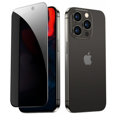 Folie pentru iPhone 15 Pro Max - Tempered Glass Privacy - Black - 1