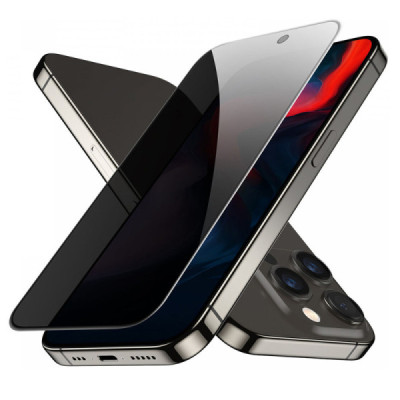 Folie pentru iPhone 15 Pro Max - Tempered Glass Privacy - Black - 3