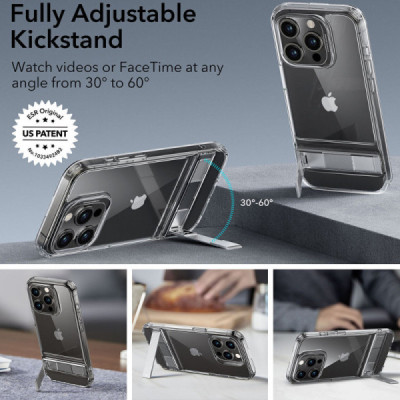Husa pentru iPhone 15 Pro Max - ESR Air Shield Boost Kickstand - Clear - 7