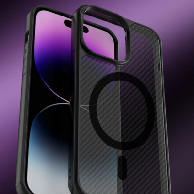 Husa pentru iPhone 15 - Techsuit CarbonFuse MagSafe - Black - 4