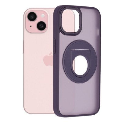 Husa pentru iPhone 15 - Techsuit MagSafe Ghost Holder Series - Matte Purple - 2