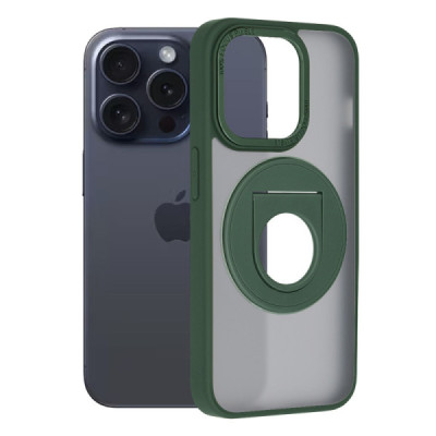 Husa pentru iPhone 15 Pro - Techsuit MagSafe Ghost Holder Series - Matte Green - 2