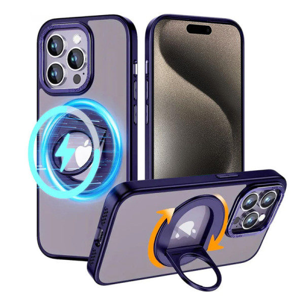 Husa pentru iPhone 15 Pro - Techsuit MagSafe Ghost Holder Series - Matte Purple