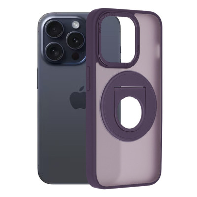 Husa pentru iPhone 15 Pro - Techsuit MagSafe Ghost Holder Series - Matte Purple - 2