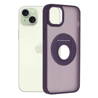 Husa pentru iPhone 15 Plus - Techsuit MagSafe Ghost Holder Series - Matte Purple - 2