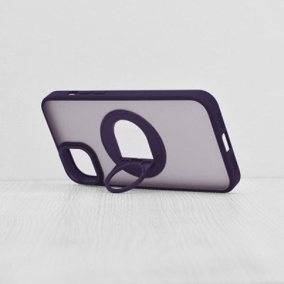 Husa pentru iPhone 15 Plus - Techsuit MagSafe Ghost Holder Series - Matte Purple - 3