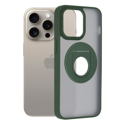 Husa pentru iPhone 15 Pro Max - Techsuit MagSafe Ghost Holder Series - Matte Green - 2