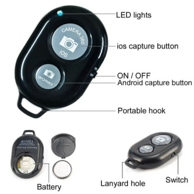 Telecomanda Selfie Stick - Techsuit Bluetooth Control (RMC-01) - Black - 11