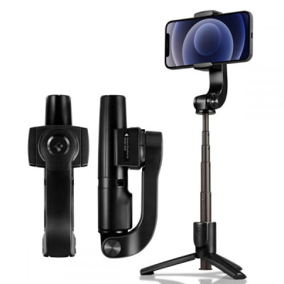 Selfie Stick Gimbal Stabil Bluetooth, 54cm - Spigen Tripod Mount and Gimbal Stabilizer (S610W) - Black - 1