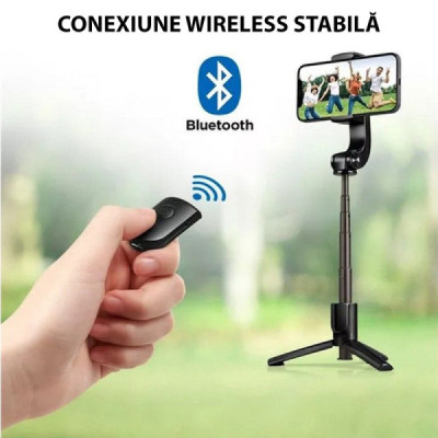 Selfie Stick Gimbal Stabil Bluetooth, 54cm - Spigen Tripod Mount and Gimbal Stabilizer (S610W) - Black - 6