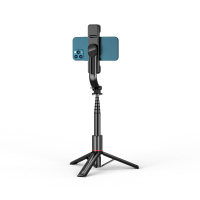Selfie Stick Stabil Wireless cu Lumina LED Detasabila, 108cm - Techsuit Tripod Mount LED (L12D) - Black - 2