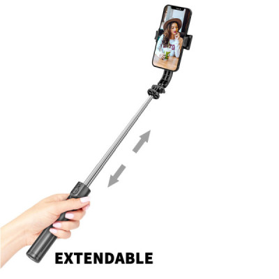 Selfie Stick si Trepied Stabil Bluetooth, 113cm - Techsuit (L13) - Black - 2