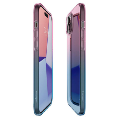 Husa pentru iPhone 15 - Spigen Liquid Crystal - Gradation Pink - 3