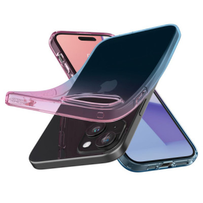 Husa pentru iPhone 15 - Spigen Liquid Crystal - Gradation Pink - 4