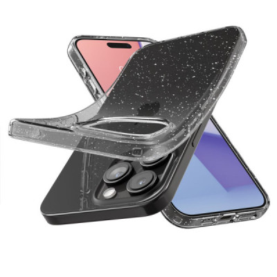 Huse pentru iPhone 15 Pro - Spigen Liquid Crystal Glitter - Crystal Quartz - 5