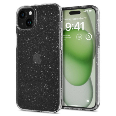 Huse pentru iPhone 15 Plus - Spigen Liquid Crystal Glitter - Crystal Quartz - 1