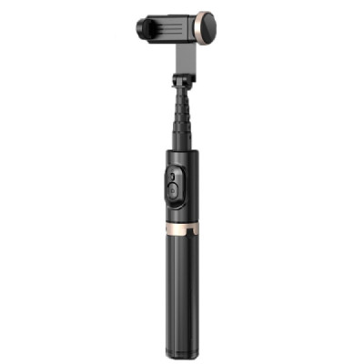 Selfie Stick cu Trepied Stabil si Telecomanda, 73cm - Techsuit (Q12) - Black - 2