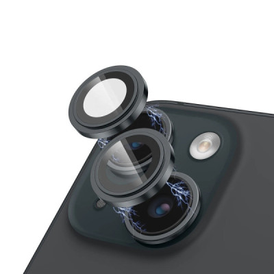 Folie pentru iPhone 15 / 15 Plus - Lito S+ Camera Glass Protector - Black - 1