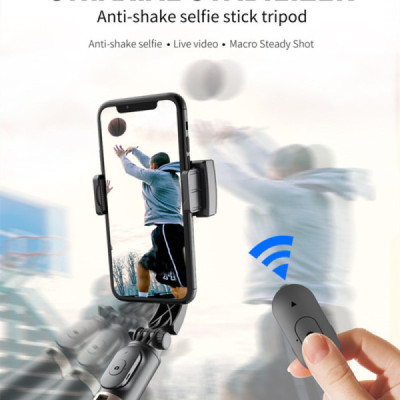 Selfie Stick Stabil cu Telecomanda, 75cm - Techsuit (Q08) - Black - 8