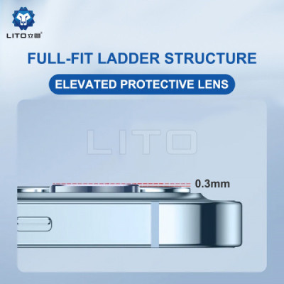 Folie pentru iPhone 15 / 15 Plus - Lito S+ Camera Glass Protector - Black - 3