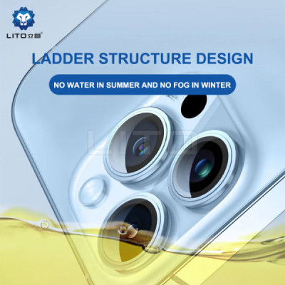 Folie pentru iPhone 15 / 15 Plus - Lito S+ Camera Glass Protector - Black - 6