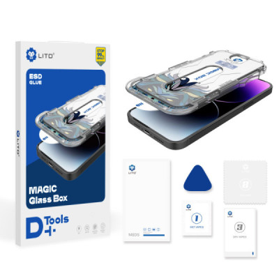 Folie pentru iPhone 15 - Lito Magic Glass Box D+ Tools - Clear - 3