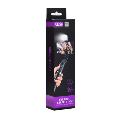 Selfie Stick Stabil cu Trepied si LED, 105cm - Techsuit (Q02S) - Black - 9